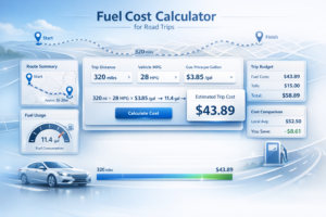 Fuel cost calculator for road trips